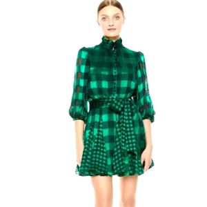 Alice + Olivia Mina Puff Sleeve Midi Dress